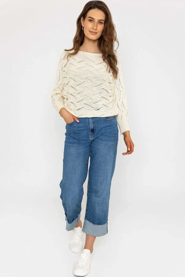 Pala D'Oro White Woven Knit*Women Tops & Blouses