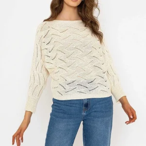 Pala D'Oro White Woven Knit*Women Tops & Blouses