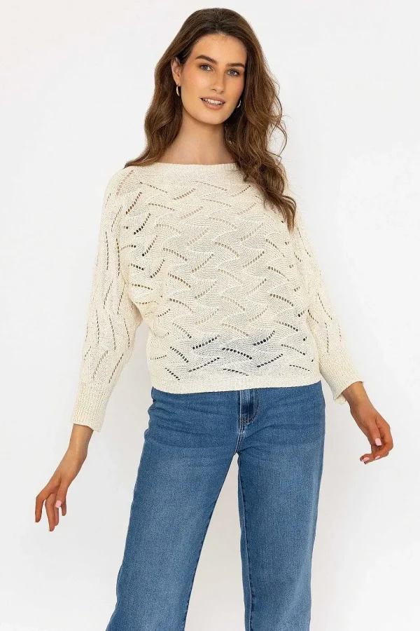 Pala D'Oro White Woven Knit*Women Tops & Blouses