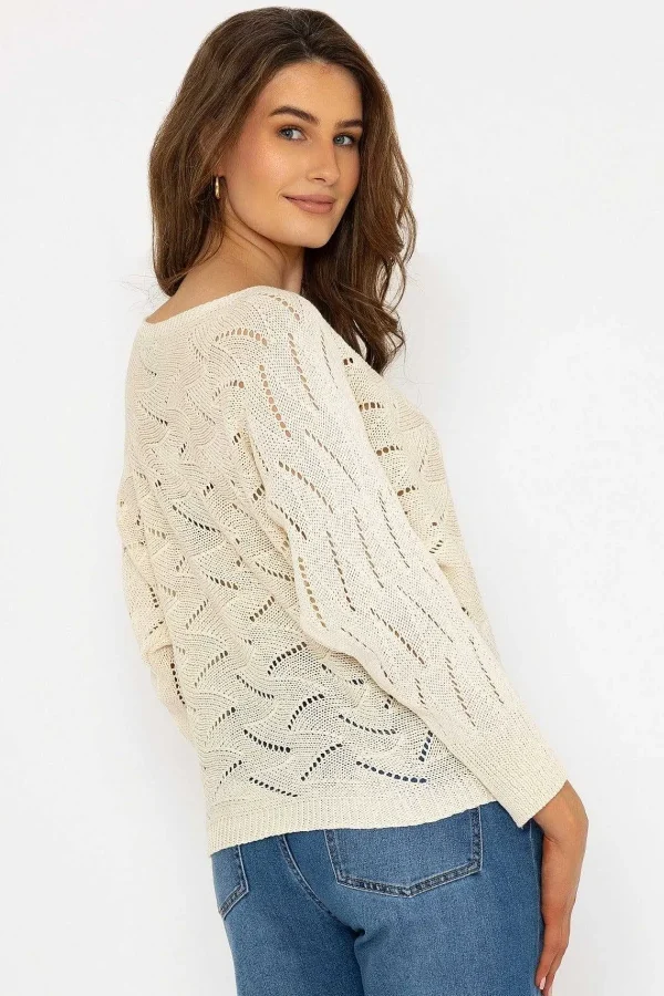Pala D'Oro White Woven Knit*Women Tops & Blouses