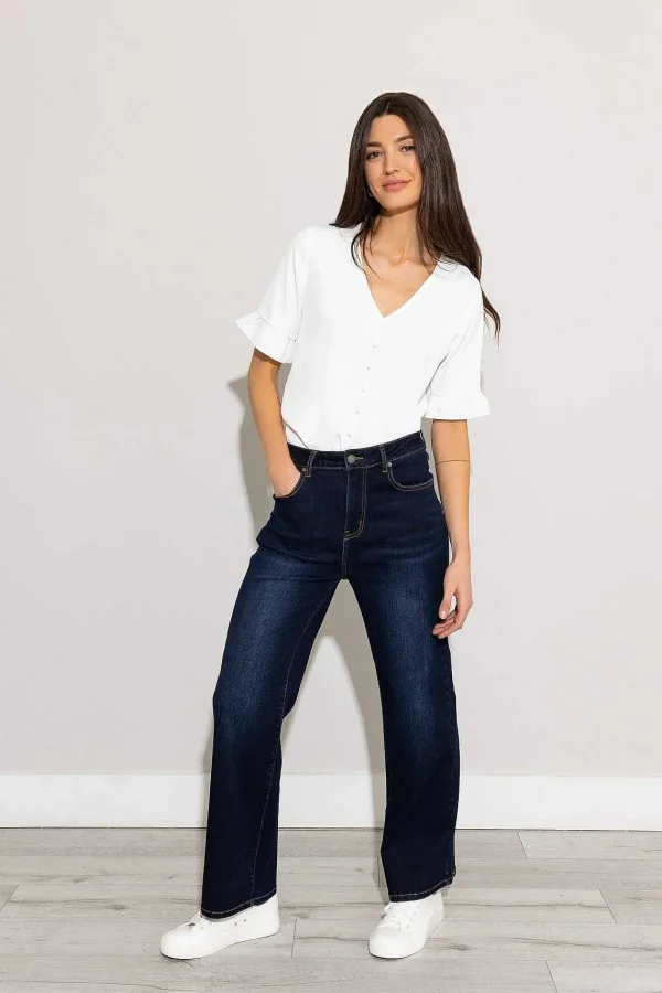Kelly & Grace Weekend Wide Leg Denim Jeans In Indigo*Women Jeans & Trousers