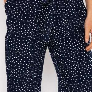 Kelly & Grace Weekend Wide Leg Navy Polka Dot Trousers*Women Jeans & Trousers
