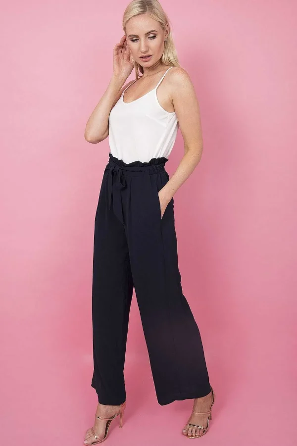 J'aime la Vie Wide Leg Trousers In Navy*Women Jeans & Trousers