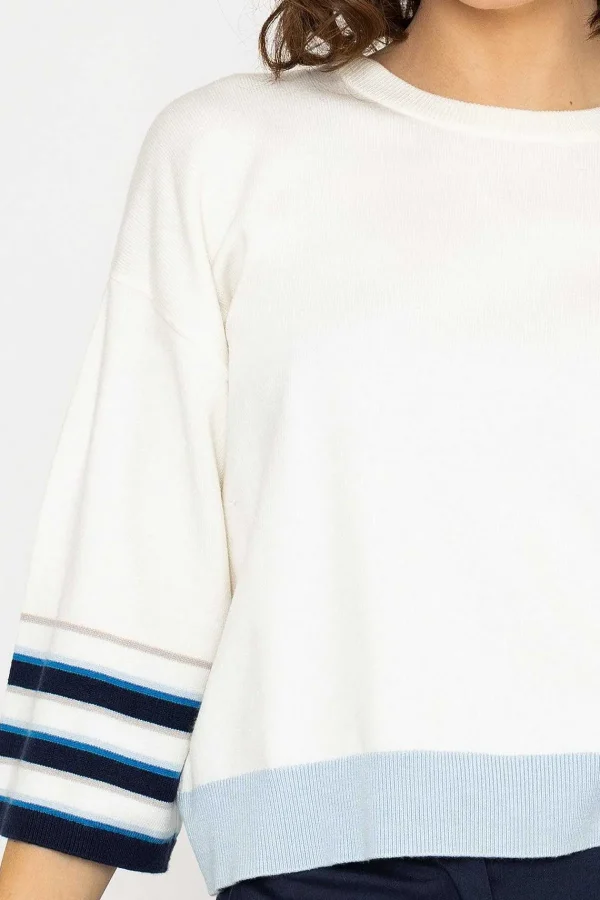 Rowen Avenue Wide Sleeve Stripe Knit In Ecru*Women Jumpers & Cardigans