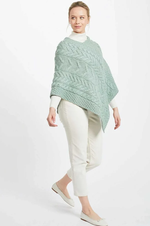 Aran Woollen Mills Women'S Super Soft Merino Wool Poncho In Mint*Women Coats & Jackets