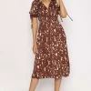 Little Mistress Wrap Midi Dress In Brown*Women Dresses & Jumpsuits