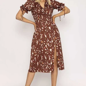 Little Mistress Wrap Midi Dress In Brown*Women Dresses & Jumpsuits