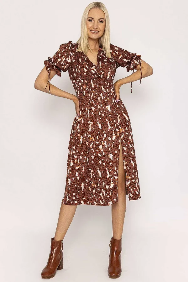 Little Mistress Wrap Midi Dress In Brown*Women Dresses & Jumpsuits