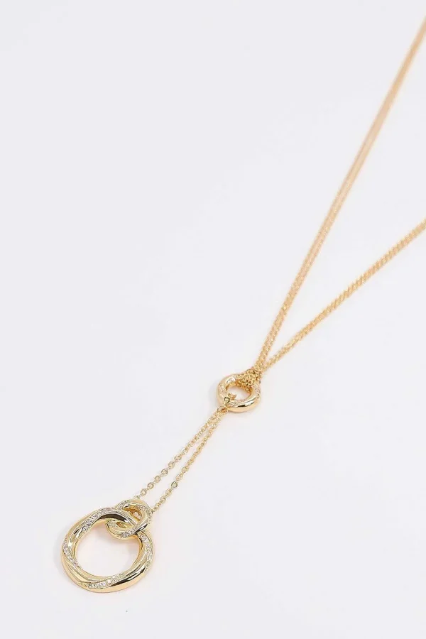 Joularie Wrapped Diamante Necklace In Gold* Necklaces