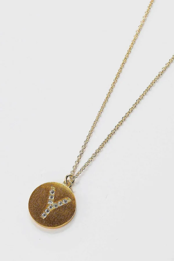 Cherish Y Initial Necklace In Gold* Jewellery