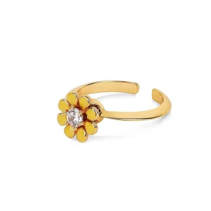Newbridge Silverware Jewellery Yellow Flower Revolving Ring* Teenager