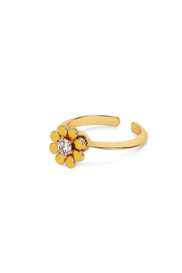 Newbridge Silverware Jewellery Yellow Flower Revolving Ring* Teenager