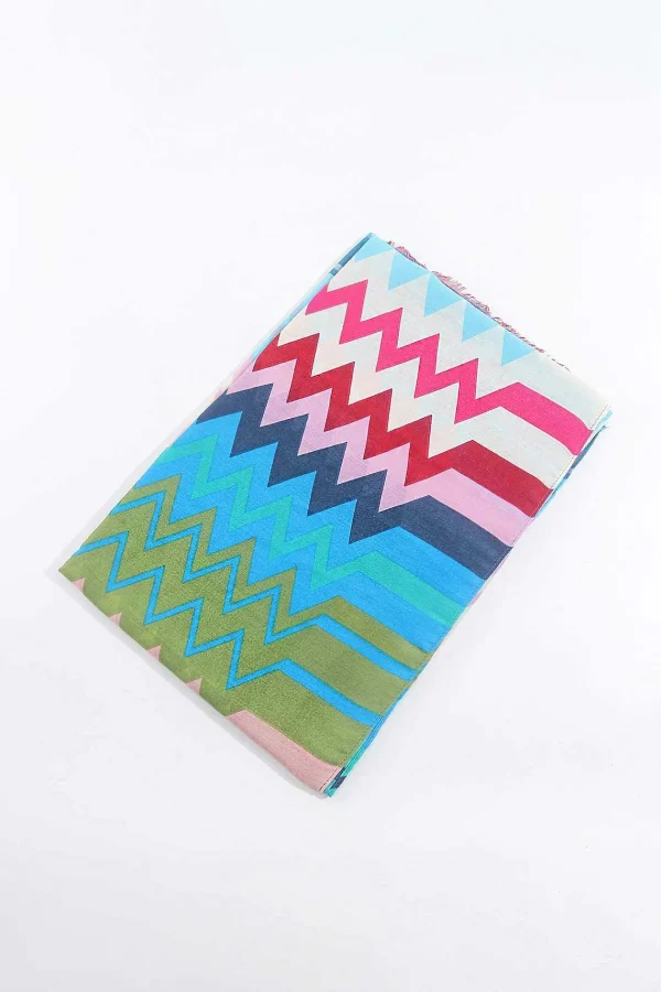 SOUL Accessories Zig Zag Print Scarf In Navy* Accessories