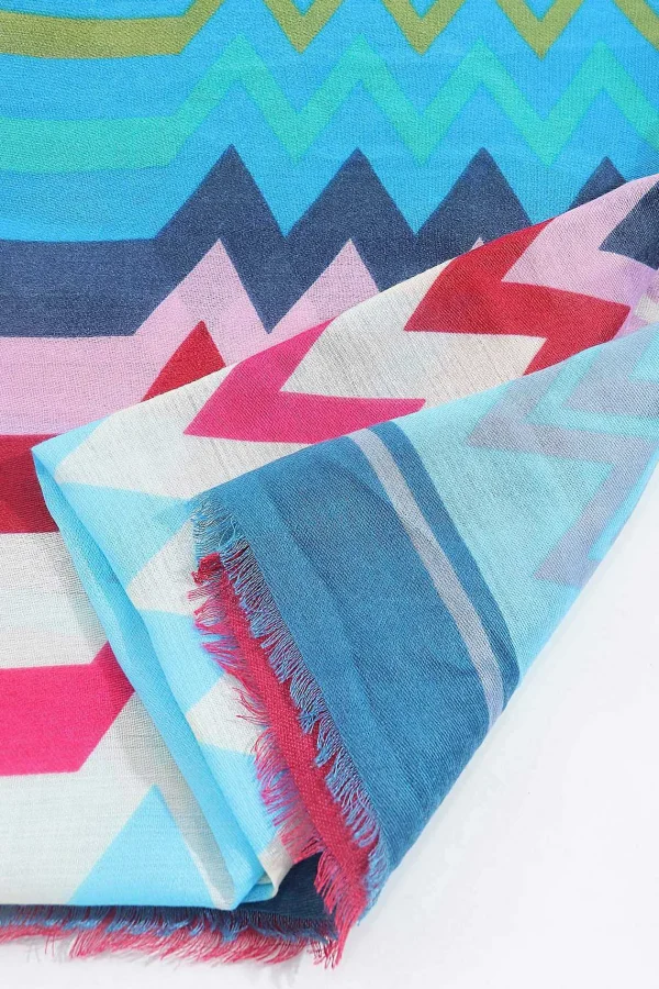 SOUL Accessories Zig Zag Print Scarf In Navy* Accessories