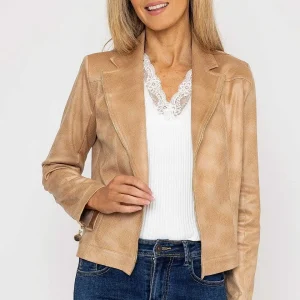 J'aime la Vie Zip Jacket In Camel*Women Coats & Jackets