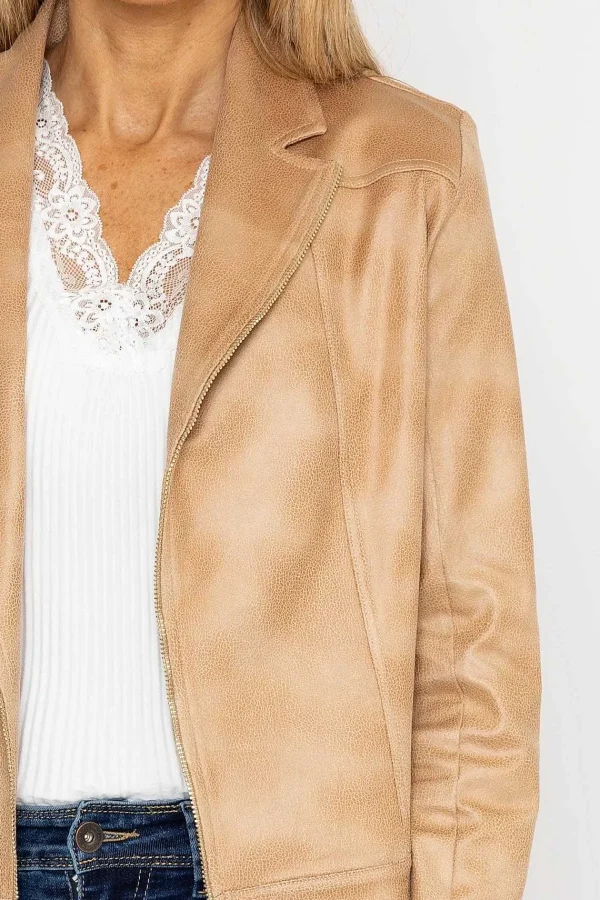 J'aime la Vie Zip Jacket In Camel*Women Coats & Jackets