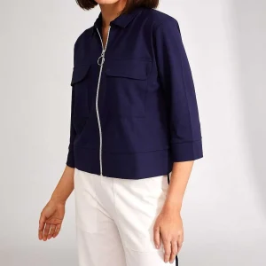 Peruzzi Zip Jacket With Pockets In Navy*Women Coats & Jackets