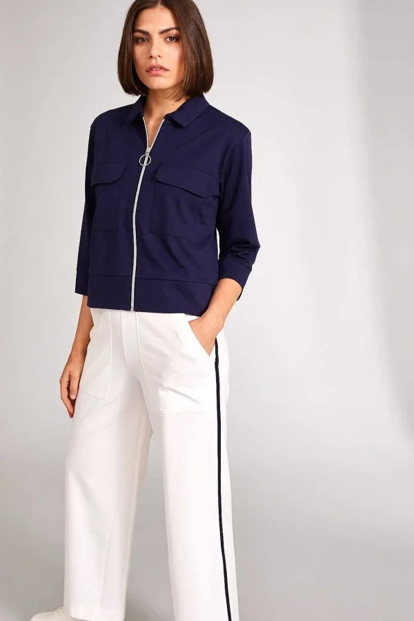 Peruzzi Zip Jacket With Pockets In Navy*Women Coats & Jackets