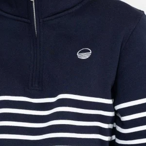 West Quay 1/2 Zip Stripe Sweatshirt In Navy*Women Hoodies & Sweatshirts