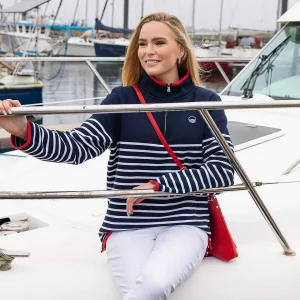 West Quay 1/2 Zip Stripe Sweatshirt In Navy*Women Hoodies & Sweatshirts