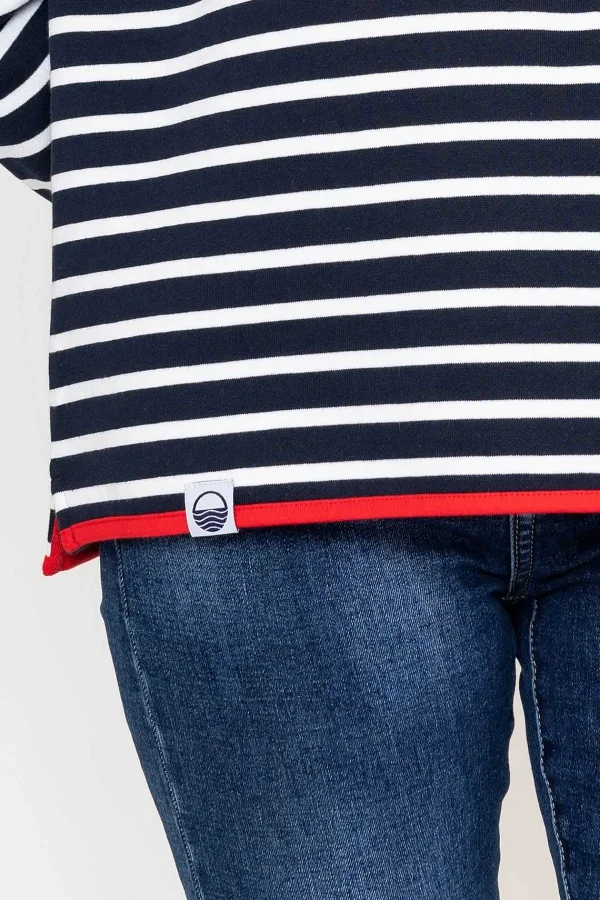 West Quay 1/2 Zip Stripe Sweatshirt In Navy*Women Hoodies & Sweatshirts